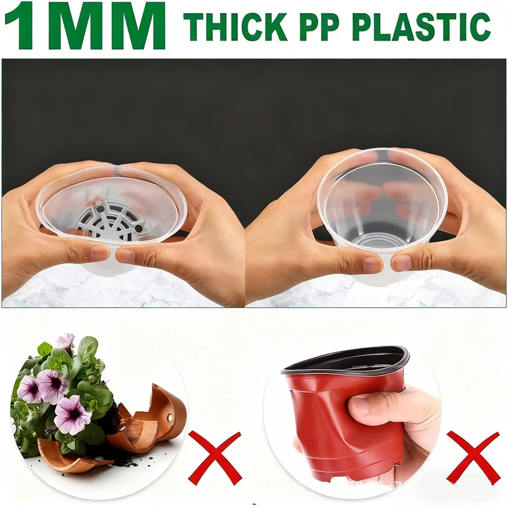 

Набор цветочных горшков с 30 прозрачными пластиковыми горшками с дренажными отверстиями и 50 этикеток для эффективного ухода за растениями