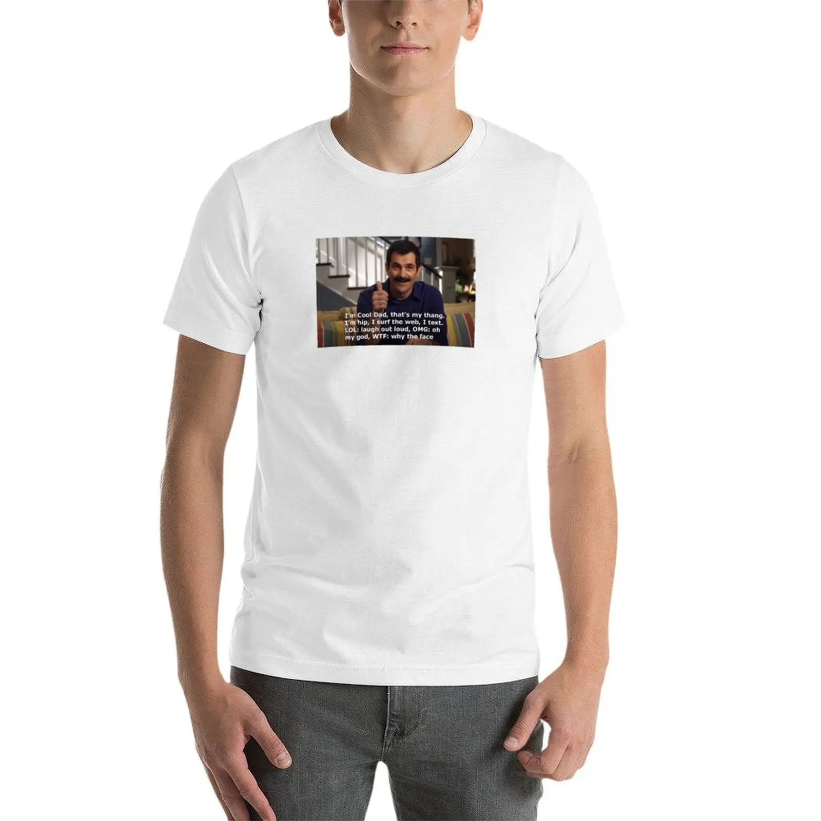 العائلة الحديثة فيل دنفي ميمي إقتباس تي شيرت تي شيرت رجل عادية تي شيرت القطن الثقيل تي شيرت