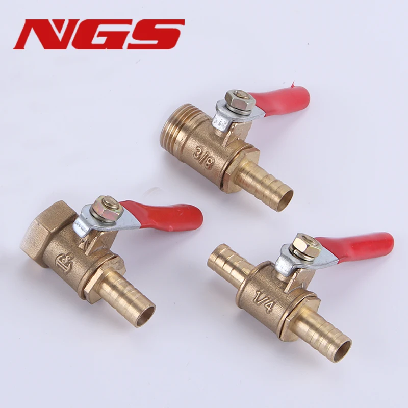 

1/4 "3/8" 1/2" резьба BSP, латунь, вода, масло, воздух, газ, запорный шаровой клапан, 6-12 мм, шланг, пневматический соединитель, адаптер для фитинга труб