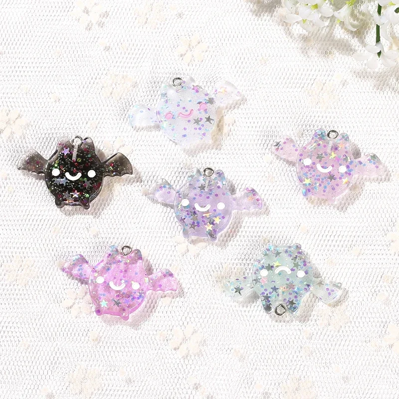 16pcs/lot 38*24mm Resin Bat Charms For Necklace Pendant Keychain DIY