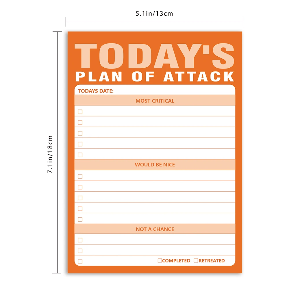 1pc To-Do Notepad - 50 Sheet Daily Planner Notepad, 5.1x7.1 Inch, Tear-Off Notepad, Home, Office, Memo, Notebook, Back to School