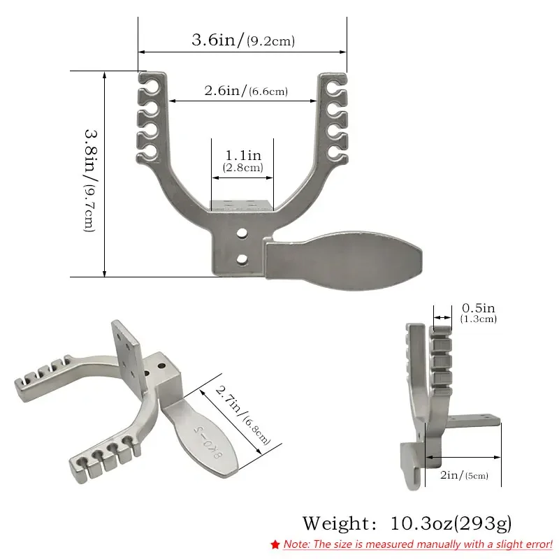 High-power Slingshot Special Accessories Alloy Material Bow Head Supports Eight-strand Rubber Band Long Slingshot Accessories