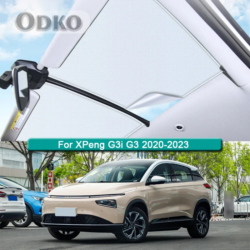 Roof Sunshade For XPeng G3i G3 2020-2023 Car Electrostatic Adsorption Sunroof Sunshade Skylight Blind Shading Sticker Accessory