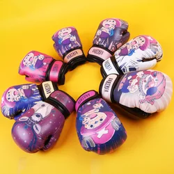 Kids Multi Color Printed Boxing Gloves Fight Kickboxing Training Equipment Boys Girls PU Muay Thai Taekwondo Boxing Gloves