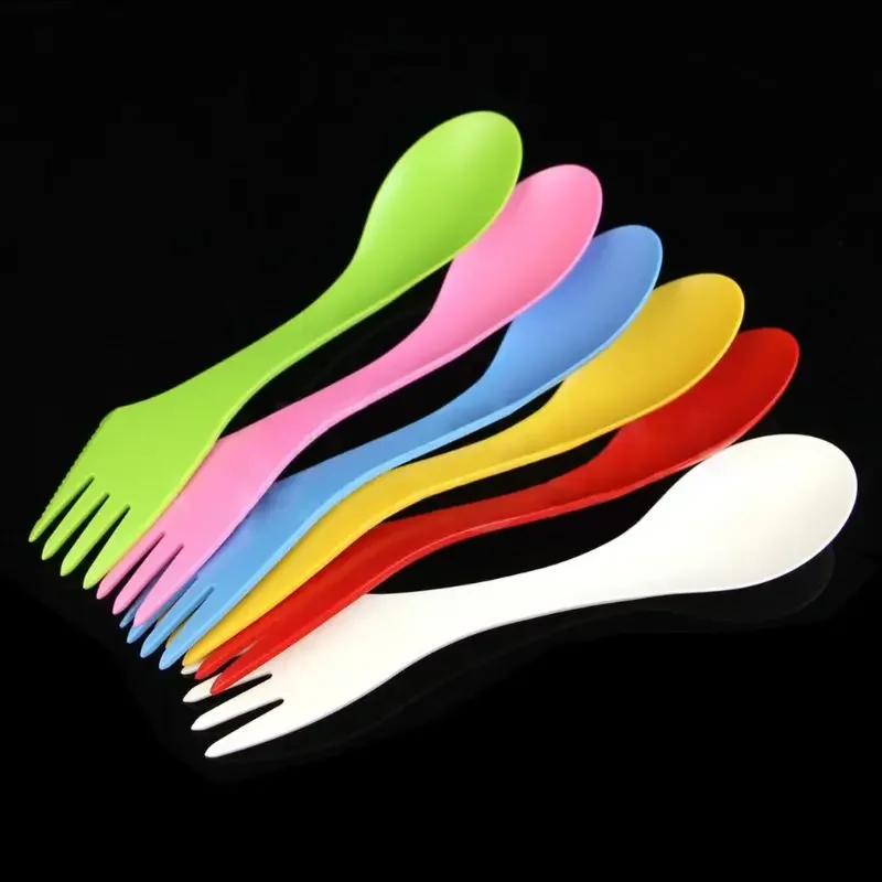 6x Spoon Fork Knife Camping Hiking Utensils Spork Combo Travel Gadget Cutlery