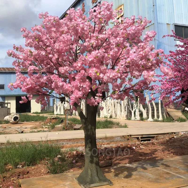 custom.songtao Factory hot sales products Simulation sakura tree Large pink Plastic Artificial Cherry Blossom trees