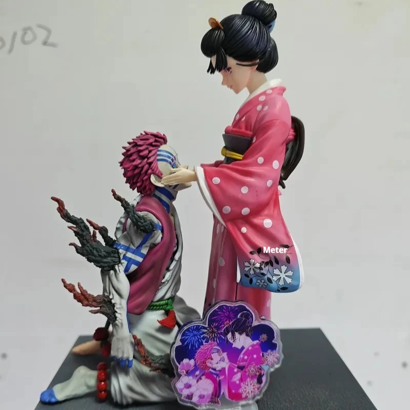 Новые-популярные-аниме-фигурки-demon-slayer-Аказа-и-Коюки-ПВХ-статуэтки-коллекционные-модели-для-декора-рабочего-стола-игрушки-подарки-на-день-рождения