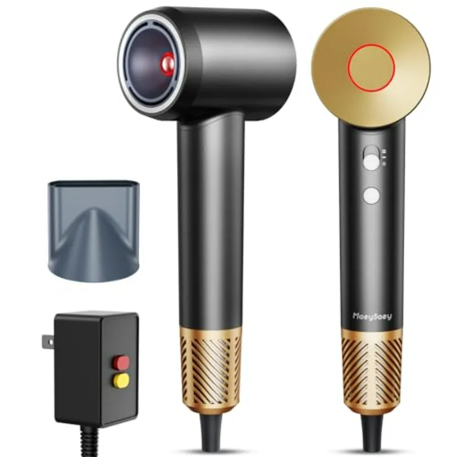 

Infrared Hair Dryer for Home Travel Salon, Ceramic Coated, Black, 160000 RPM Brushless Motor, Low Noise, Negative Ions Frizz Co