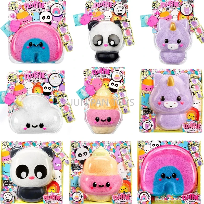 Original Fluffie Stuffiez juguete de peluche coleccionable DIY para niños unicornio PANDA hielo Arco ICE piel tirando juguetes suaves para niñas regalo de Navidad 1 pieza