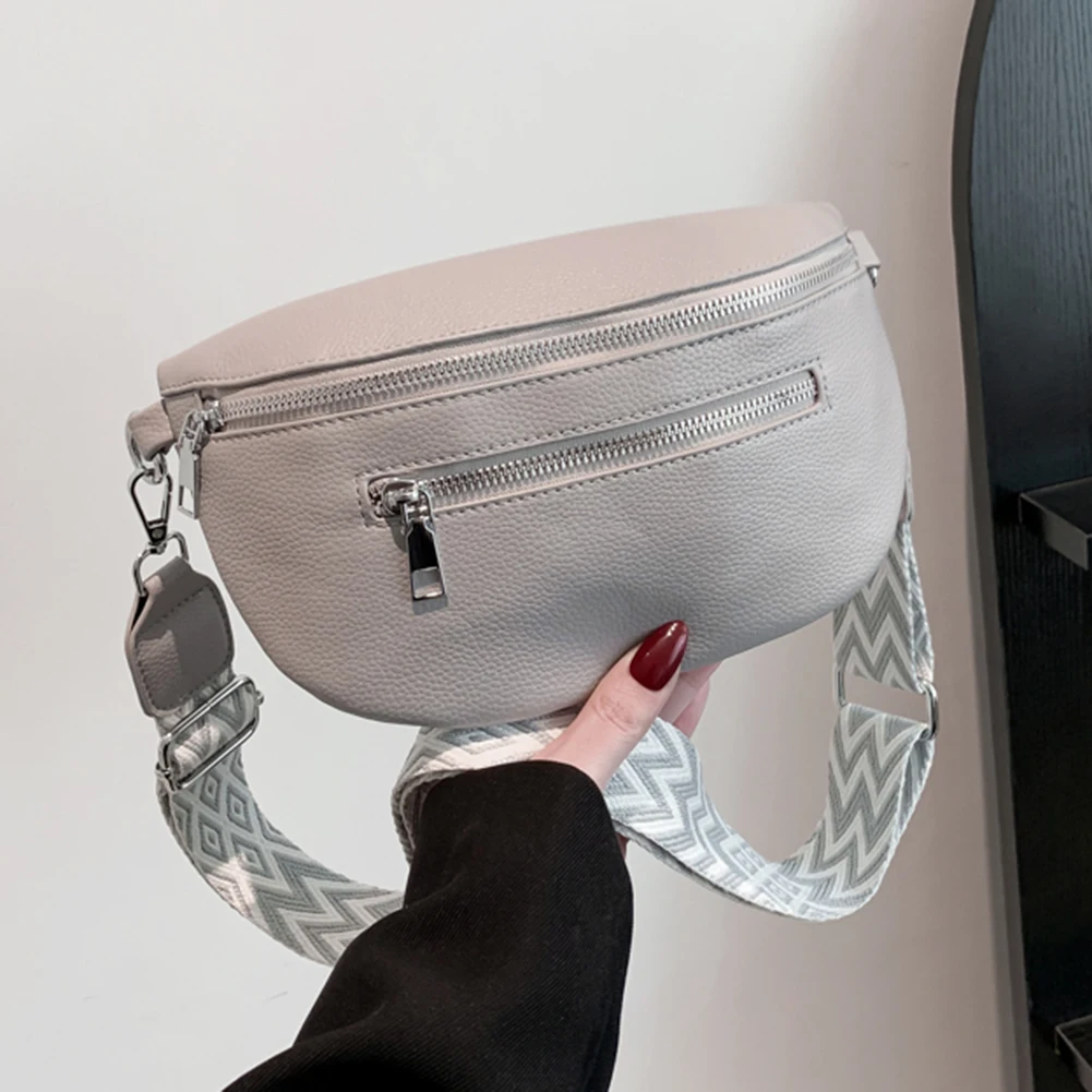 

Women Stylish Crossbody Bag with Wide Strap Retro Fanny Pack Multi-pocket Coin Phone Purse Travel Outdoor Bag
