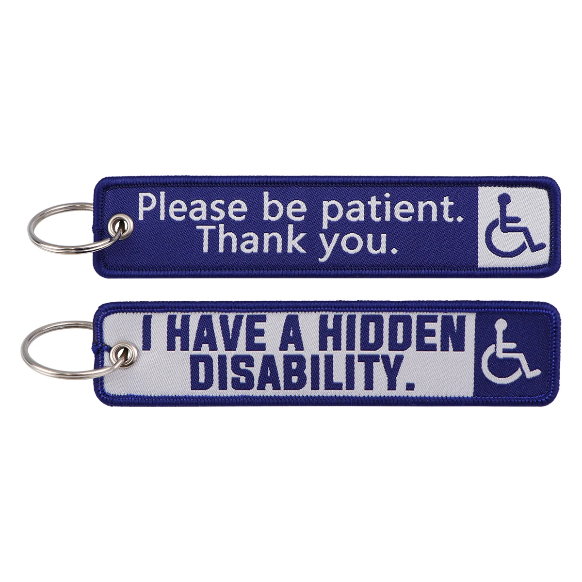 Disability Awareness Embroidery Key Fobs Key Tags Keychain For Motorcycles Cars Key Ring Accessories Chaveiro Jewelry Gifts