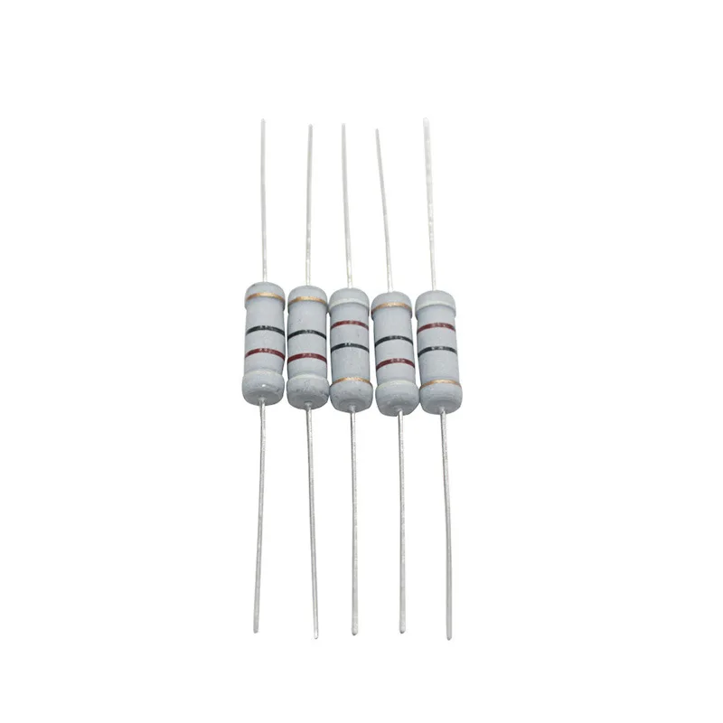 10Pcs 3W Resistencia de película de carbono 5% 1R-910K 1M 3 4.3 10 100 120 Ohm 300R 1K 10K 100K 30K 150K 300K Resistencia del anillo de color