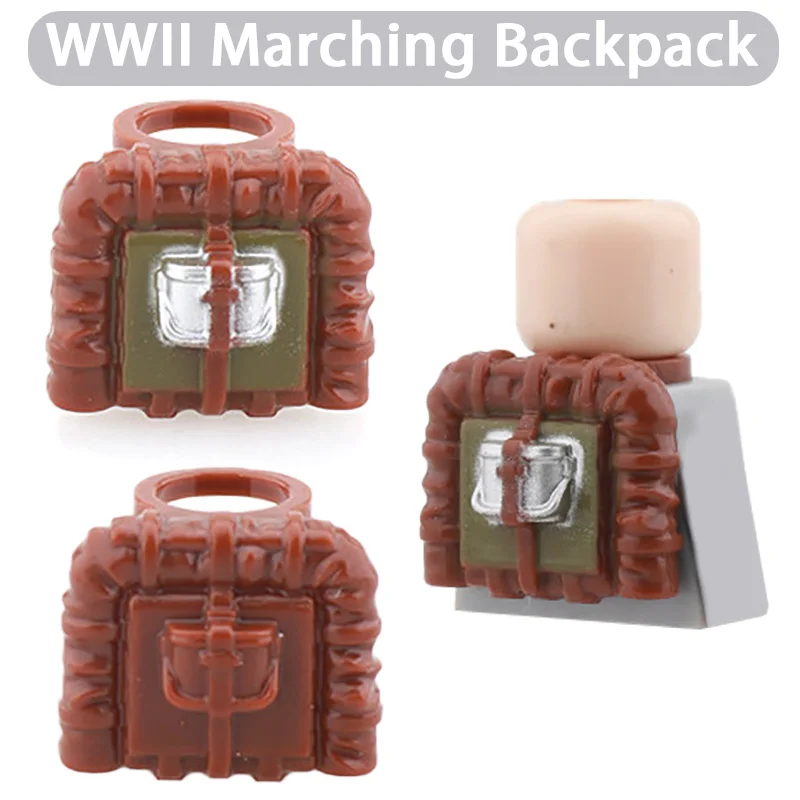 Accessoires de sac à dos militaire MOC WW2, blocs de construction, briques de l'armée, jouets, cadeau pour enfants