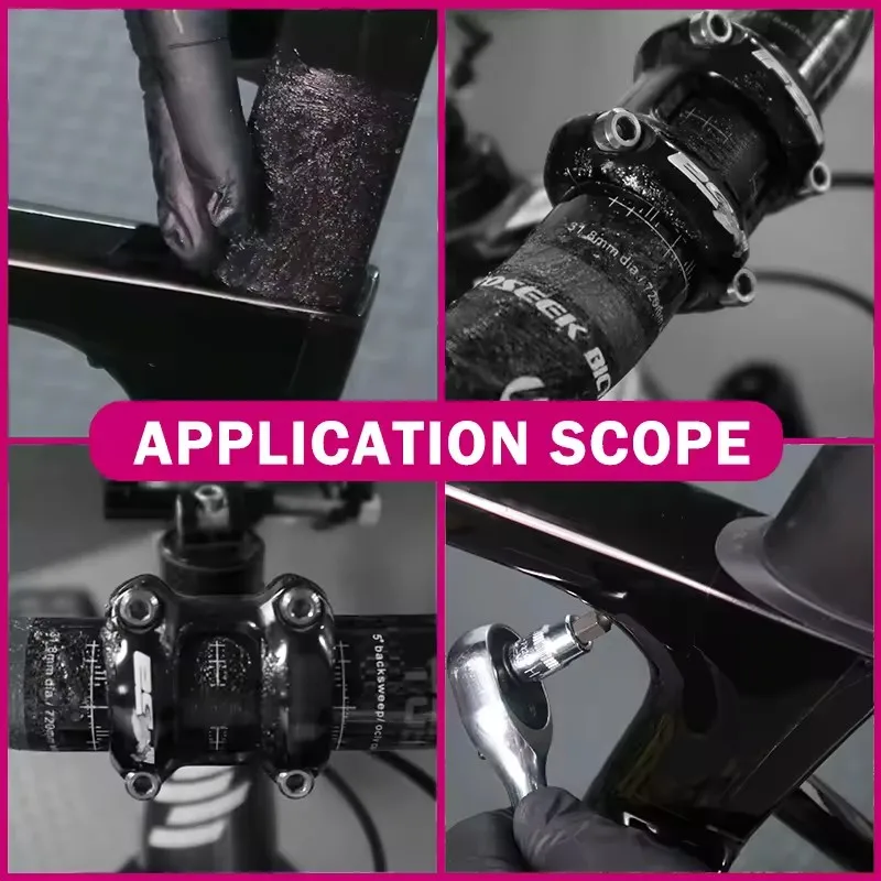 معجون تشحيم جل غير قابل للانزلاق من ألياف الكربون يعزز الاحتكاك مناسب للمقود وأعمدة المقعد مناسبة لجميع أنواع الدراجة #5