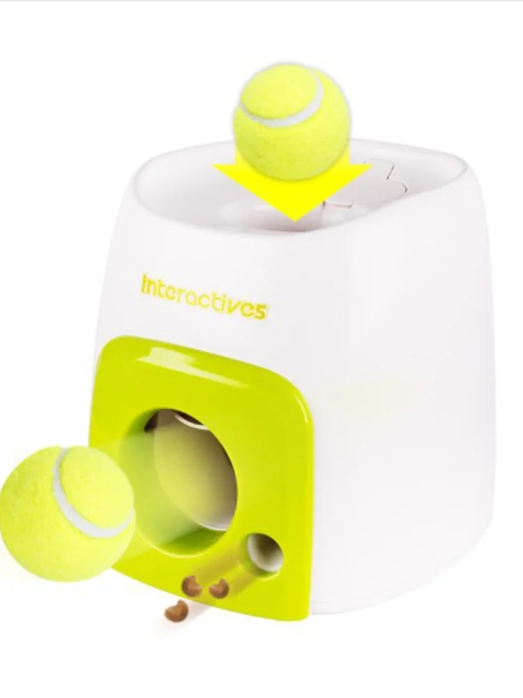 Máquina de compensación de comida de tenis para perros, lanzador de bolas para mascotas, juguete lento entre alimentador