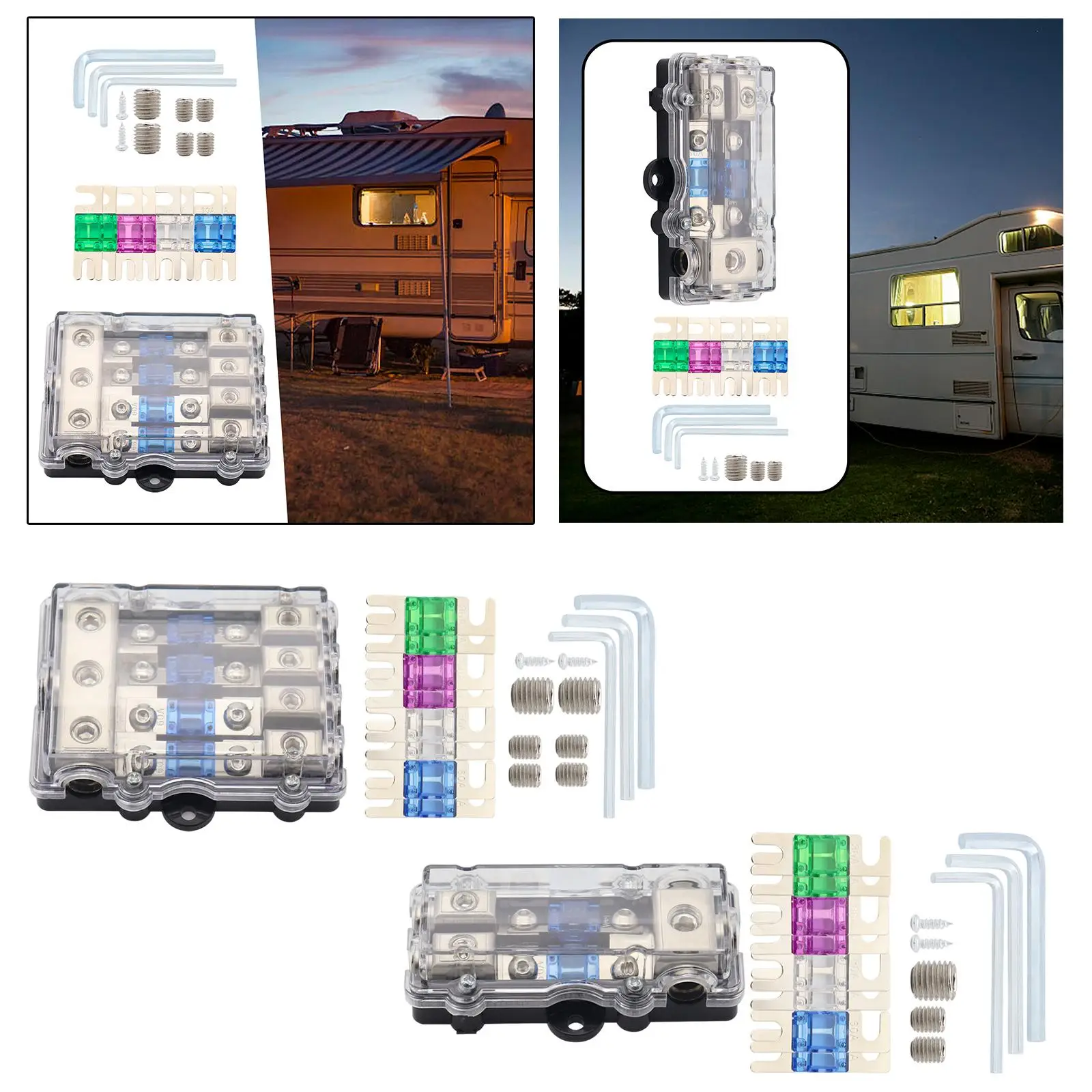 

Fused Distribution Block Kit Anl Fuse Holder Heat Resistant Base Fuse Box