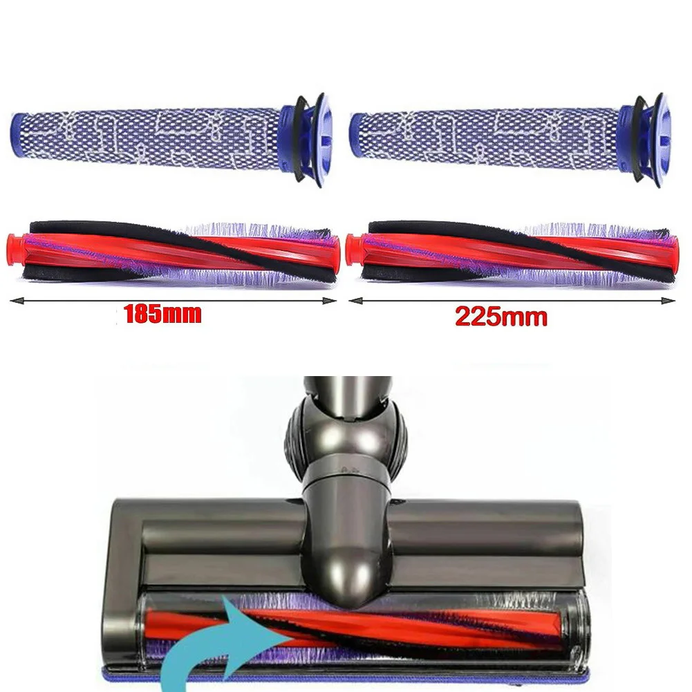 185/225mm Main Roller Brush Bar + Filter ForDyson V6 DC58 DC59 SV03 Vacuum Cleaner Parts Accessories