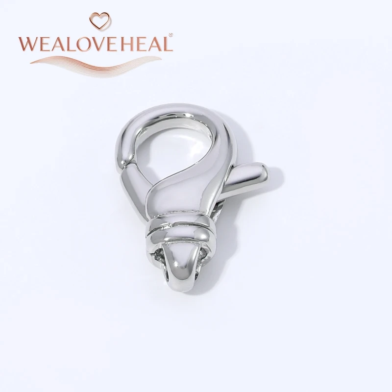armband verschluss, 20mm Großer Rhodium-beschichteter Messing-Karabinerhaken Hochwertiger Metall-Federhaken für DIY Halsketten- und Armbandherstellung – Detail 18