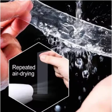 Nano Double‑Sided Tape Waterproof Transparent Traceless Reusable Mounting Tape for Kitchen Bathroom Household