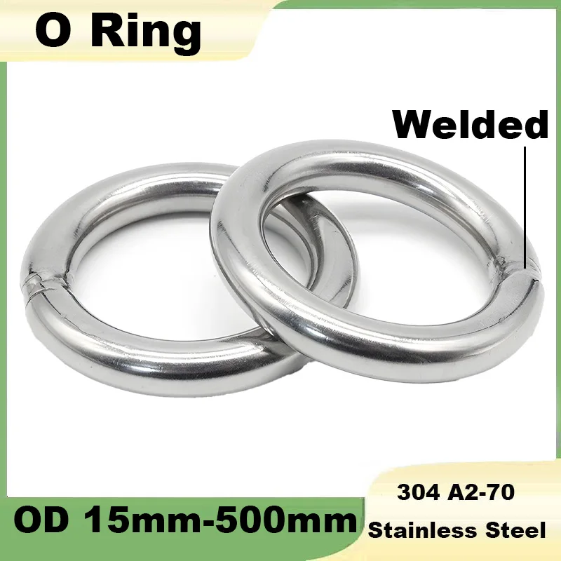 Metal Strapping Welded Round Rings OD 15/20/30/40/50/60/70/80/90/100/120-500mm Thickness 3/4mm 304 Stainless Steel O Ring
