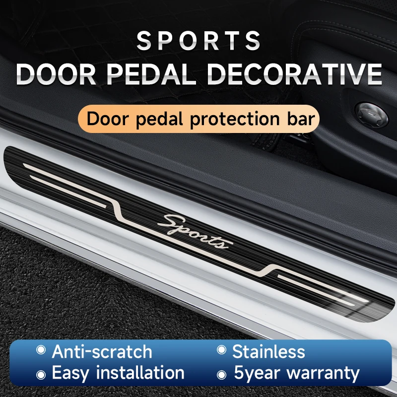 

Stainless Car Door Sill Pedal Edge Protector Anti Scratch Stickers Car Welcome Threshold Pedals Guard Anti-collision Accessories
