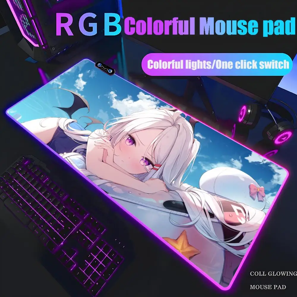sorasaki hina Mouse Pad XXL RGB Mouse Pad Kawaii Gaming Accessories Computer keyboard Large Led Desk Mat Backlight Mousepad