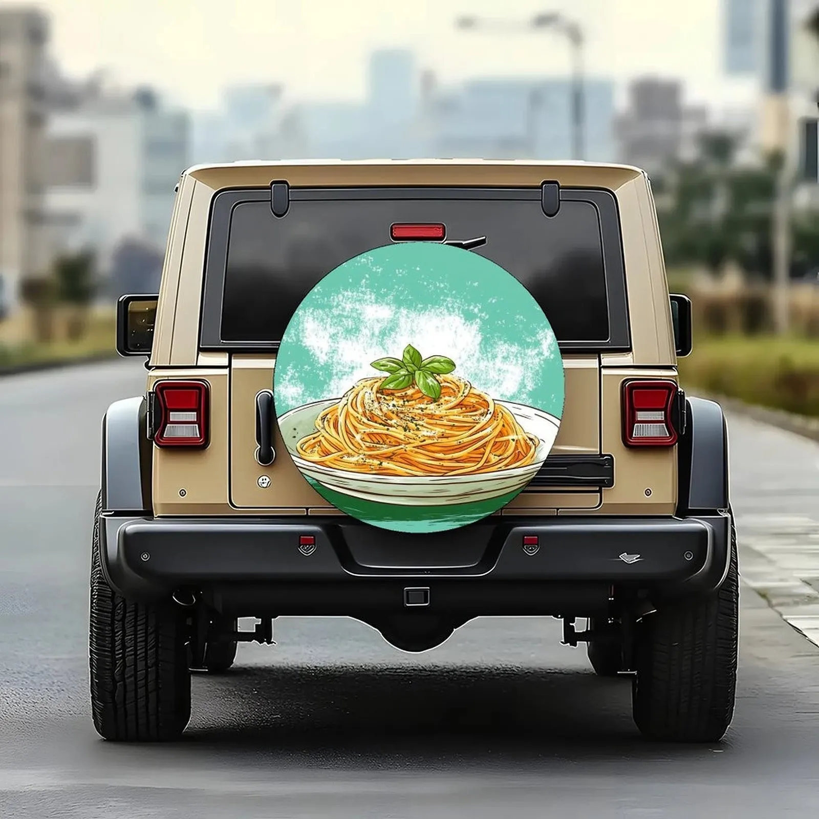 Spaghetti Dish Graphic Tire Cover Food Art Spare Wheel Protector Universal Fit SUV