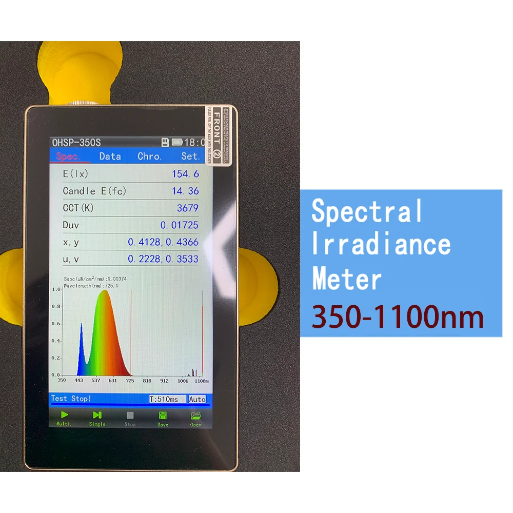 Customized 350nm-1100nm OHSP350S mW/cm2 irradiance Spectrometer Light for Infrard Tester