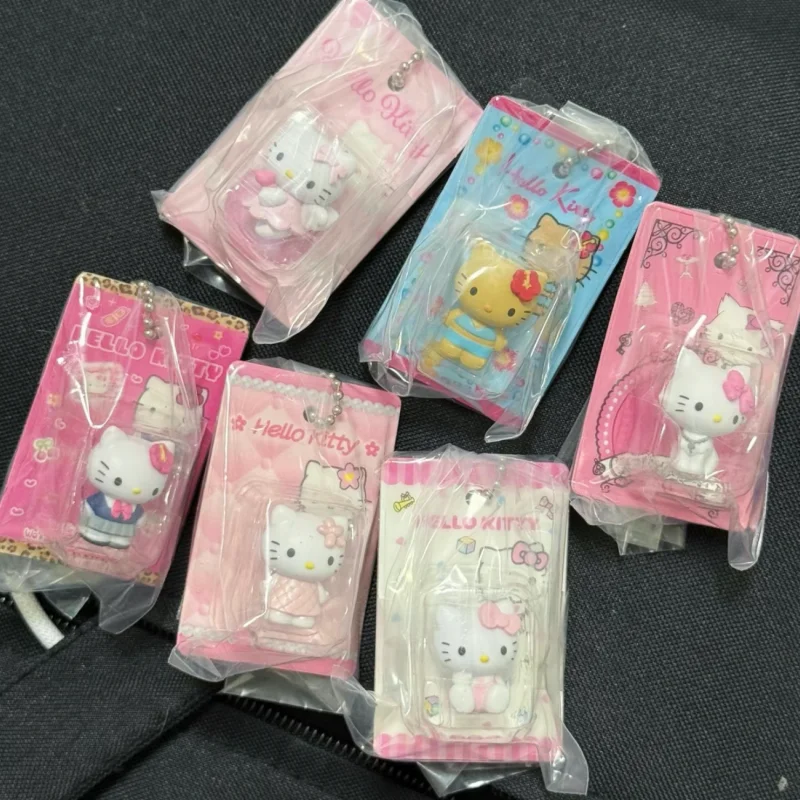

In Stock Genuine Sanrio Hello Kitty Cute Miniature Figure Pendant Charm Fashion Bag Keychain Ornament fans Collection Gifts toys