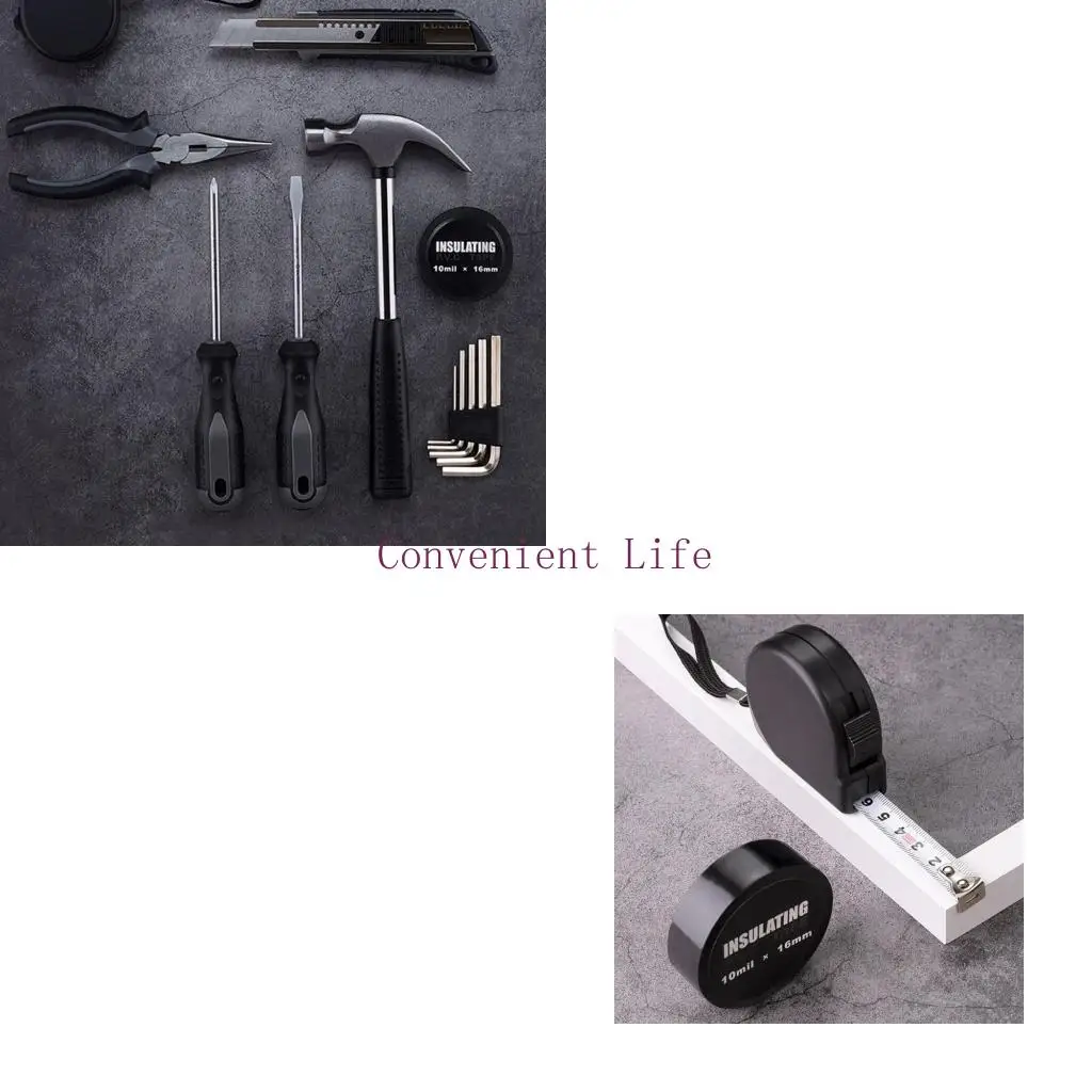 

L1EE Hand Tool Set for Ge neral Household Repair Hand Tool with Screwdriver Wrench Hammer Tape Plier Knife 12 Pcs