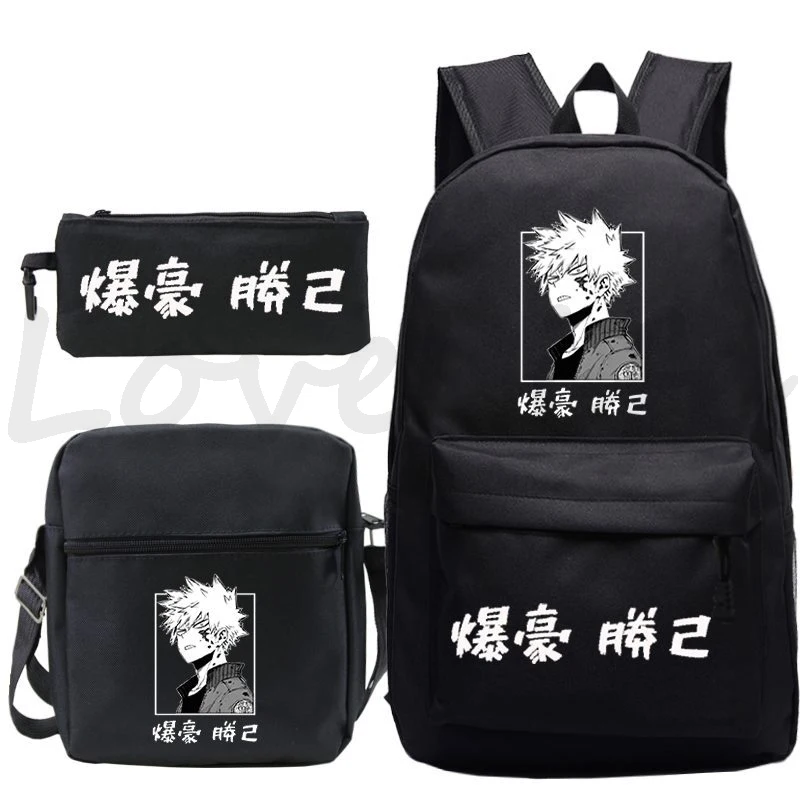 Anime Boku No Hero Academia Bakugou Print Mochila para meninos e meninas, mochila escolar para crianças, mochila de desenhos animados para crianças