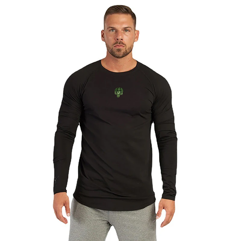 Männer Sport Eng Anliegende Lange ärmeln Fitness T-shirt Stretch bodybuilding Running Training Sport Für Sport Kleidung