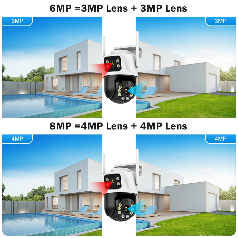 legendsafe Dual Screen Wifi Camera Waterproof Securiy Protectio 8MP 4K Wireless Outdoor Human Detection ICSEE VideoSurveillance