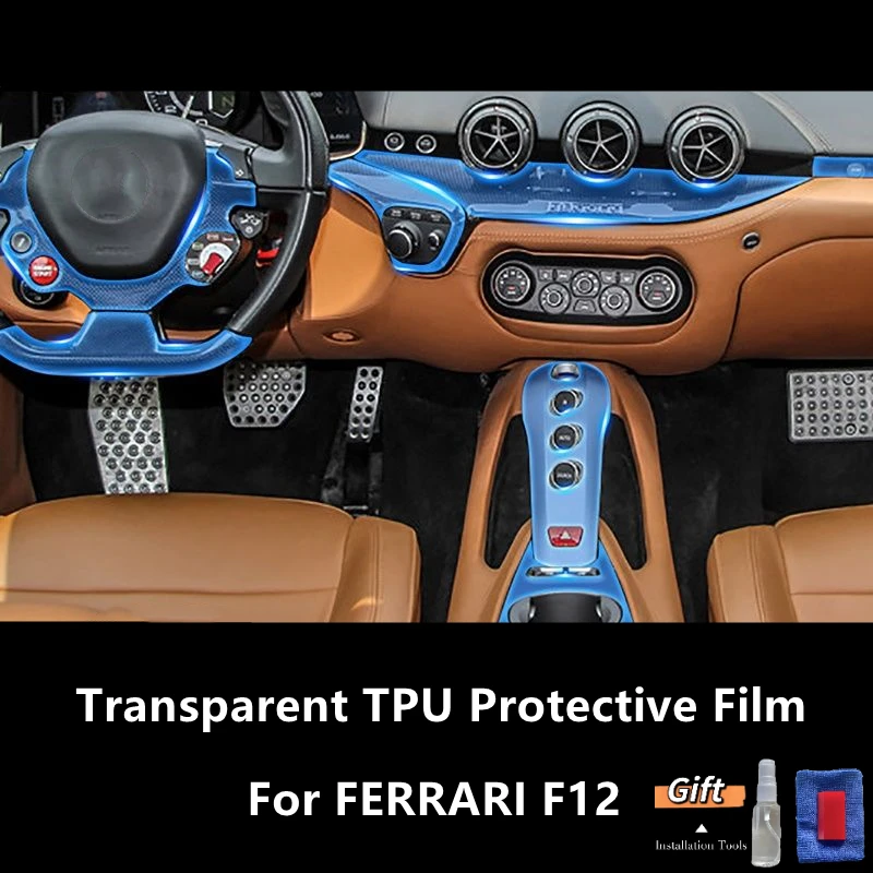 

For FERRARI F12 Car Interior Center Console Transparent TPU Protective Film Anti-scratch Repair Film Accessories Refit