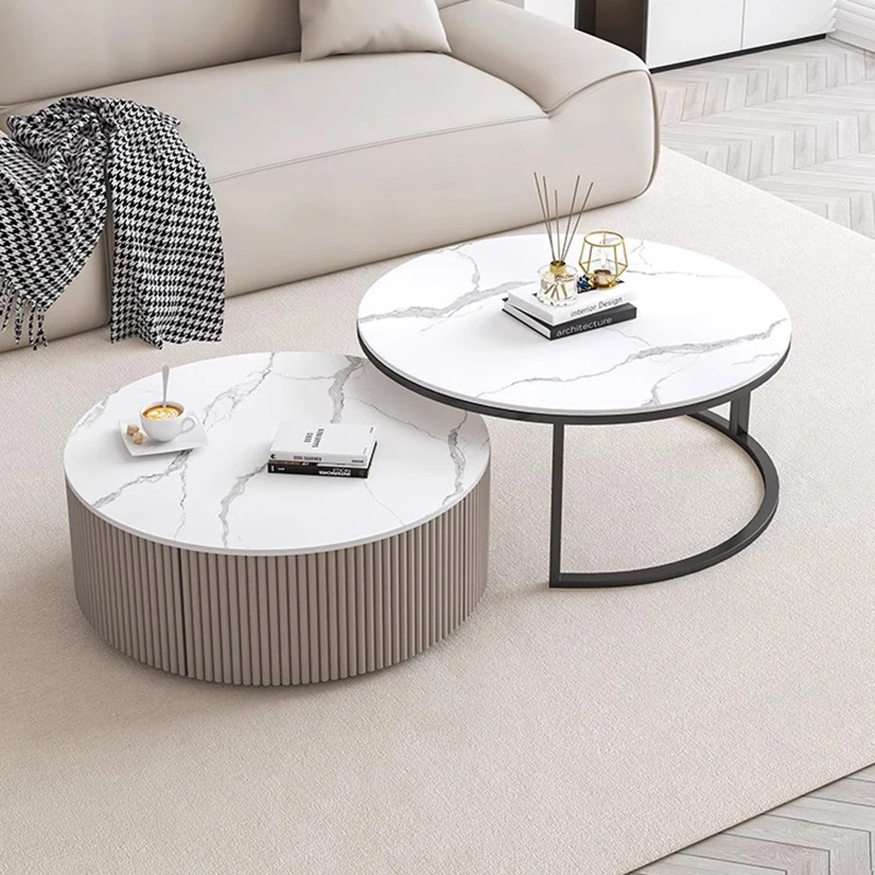 

Cute Nordic Center Table Round Dining Desk Unique Floor Side Wall Designer Table Makeup Mesa Auxiliar Salon Home Furniture HDH