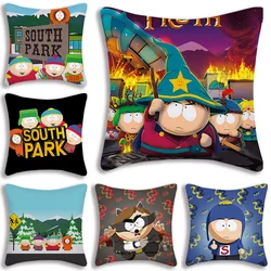 Hot Funny Anime S-Souths Park Pillow Covers Cartoon Sofa Decorative Home Double-sided Printing Short Plush Cute Cushion Cover
