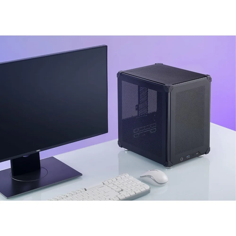

Корпус для ПК Office Mini ITX Micro ATX, малогабаритный, для настольного компьютера, мини-корпус типа Tower для игрового ПК с сетчатой передней панелью