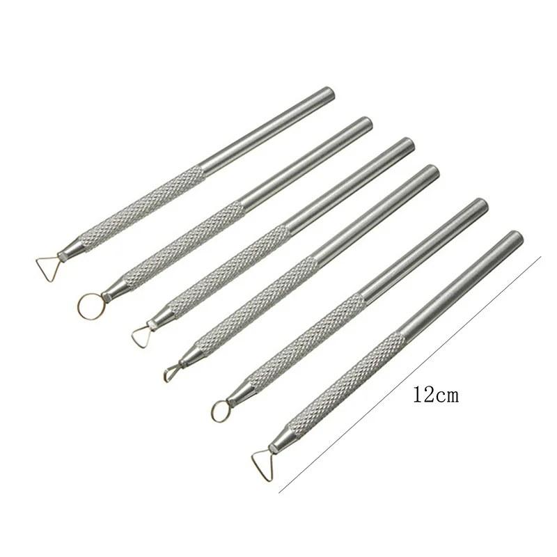 6 Pcs Aluminum Alloy Polymer Clay Tools Pottery Ceramic Sculpting Tools Carving Ribbon Wire End Loop Clay Tools Set For Detail