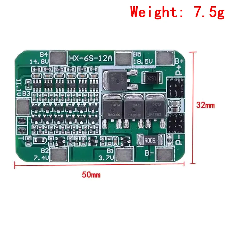 6S 15A 24V PCB BMS Protection Board For 6 Pack 18650 Li-ion Lithium Battery Cell Module New Arrival