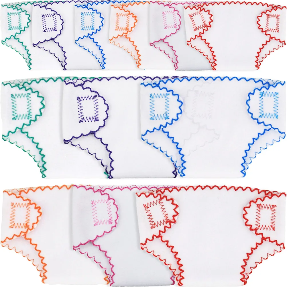 

12Pcs Diapers Soft Delicate Detail Pretend Play Accessories for 16-18 Inch Baby Underwear Clothes Set