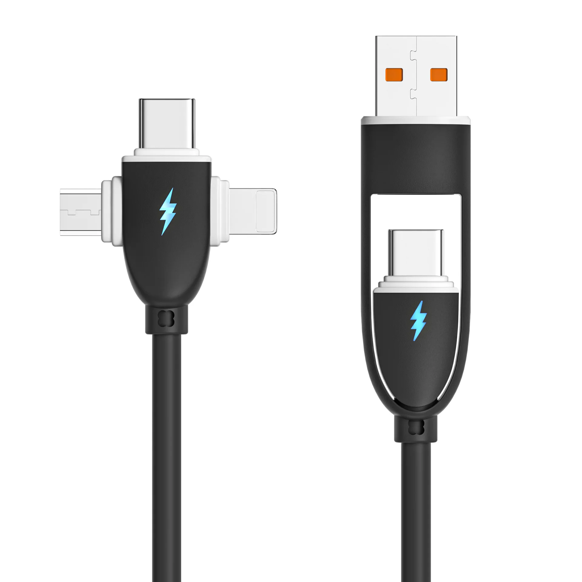 Suporte de telefone usb 3 em 1, multifuncional, cabo de dados de carregamento rápido, cordão de pulso de silicone, portátil, adequado para apple c a c