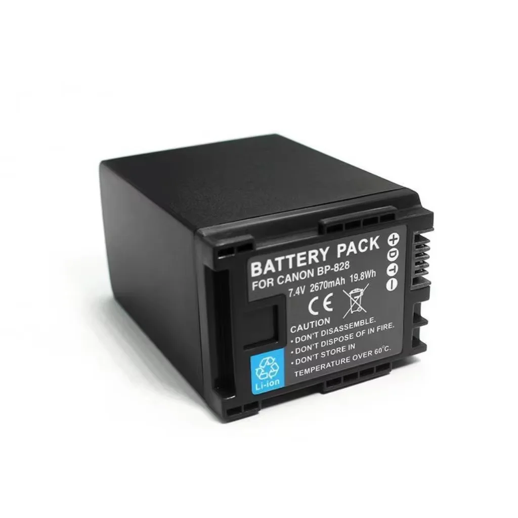 

The BP-828 type battery with a capacity of 2670mAh is suitable for Canon LEGRIA GX10, HF G30, G10, M40 and other models of camco
