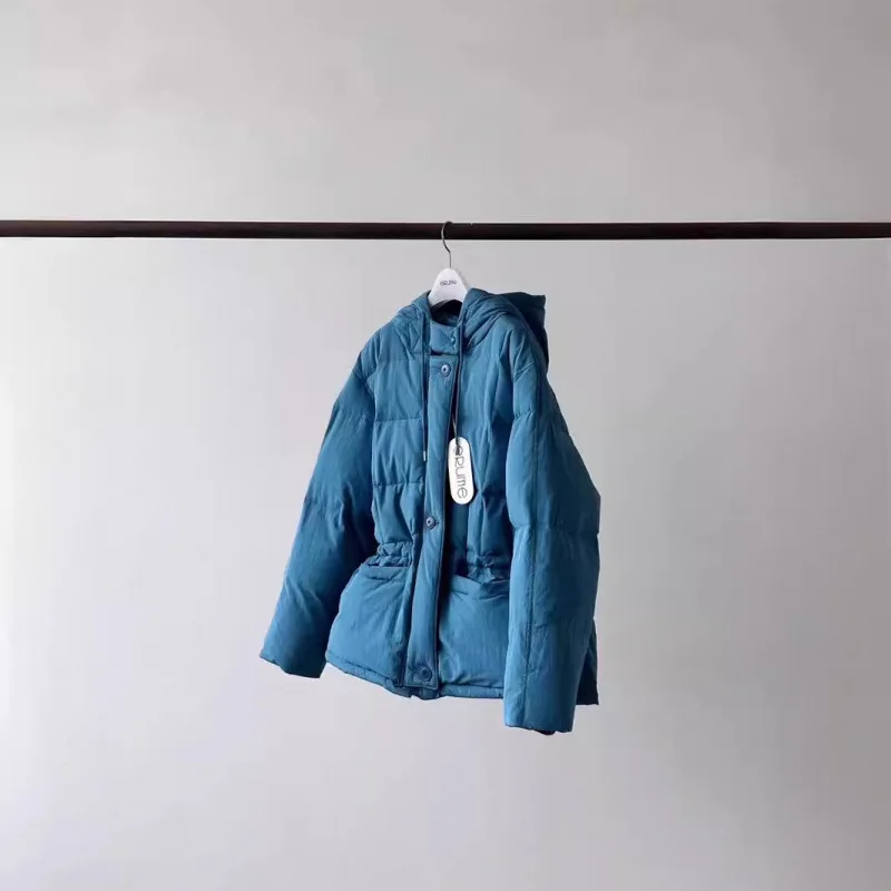 ERUME Dongda Gate 2023 Nieuwe Faion Thiened Winter Ganzendons Jaet Damesjas Capuchon Taille-Knipperende Ritssluiting Katoen