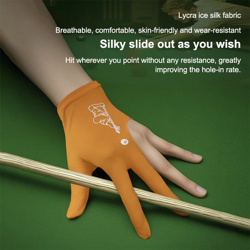 1Pcs Three Finger Open Billiard Cue Glove Left Hand Non-Slip Snooker Pool Sports Glove Universal For Men Women Billiard Accessor