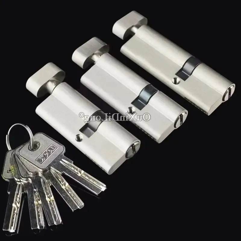

Brand New 1PCS European Solid Brass Partiality Door Lock Cylinder Core 60/70/75/80/85/90/100 Lock Gall Repair Parts + 5 Keys
