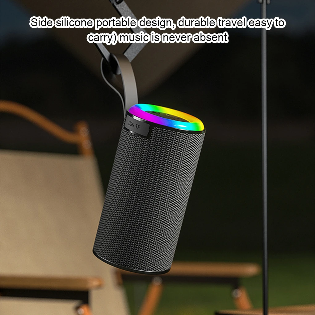 Alto-falante portátil bluetooth com som hifi à prova d'água e chamadas mãos-livres led luz fria para festa ao ar livre alto-falante de som
