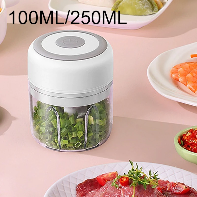 

Электрический мини-измельчитель для чеснока 100 мл/250 мл, портативный USB-измельчитель для овощей и чеснока, маленький кухонный комбайн