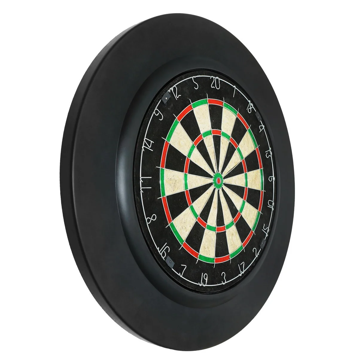 Double surround dartboard surround provides added protection for walls during darts play