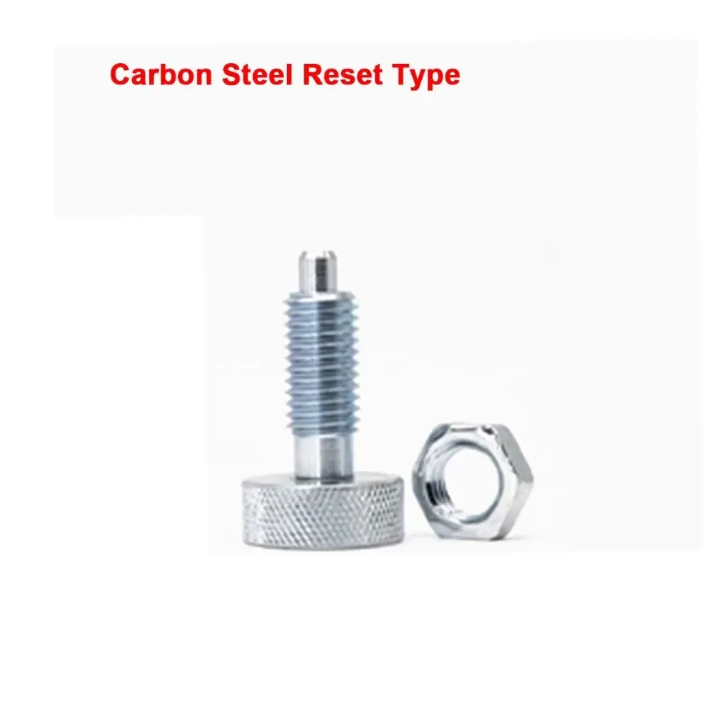 1Pcs M6 M8 M10 M12 M16 Spring Plunger Carbon Steel With Nut Knurled Knob Plunger Stainless Steel Retractable