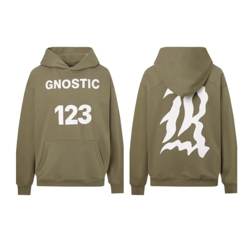 SS25 شارع الأخضر RRR 123 شعار مطبوع هوديي الشتاء الخريف أزياء القطن الرجال المرأة السترة #1